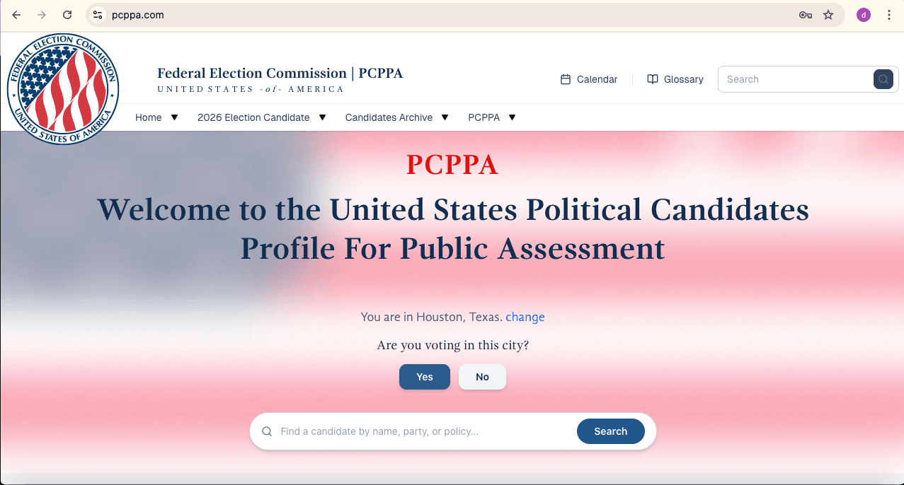 Political Candidate Profile for Public Assessment (PCPPA)